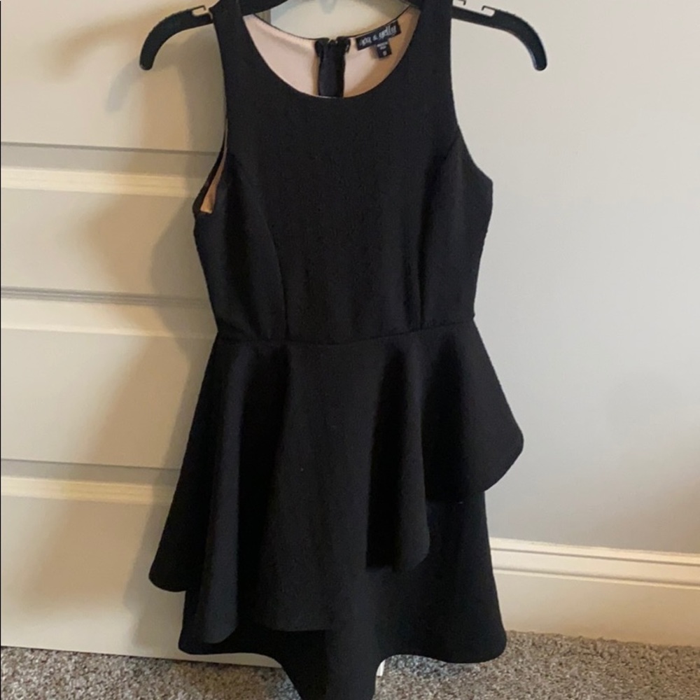 Girls black peplum dress size 8